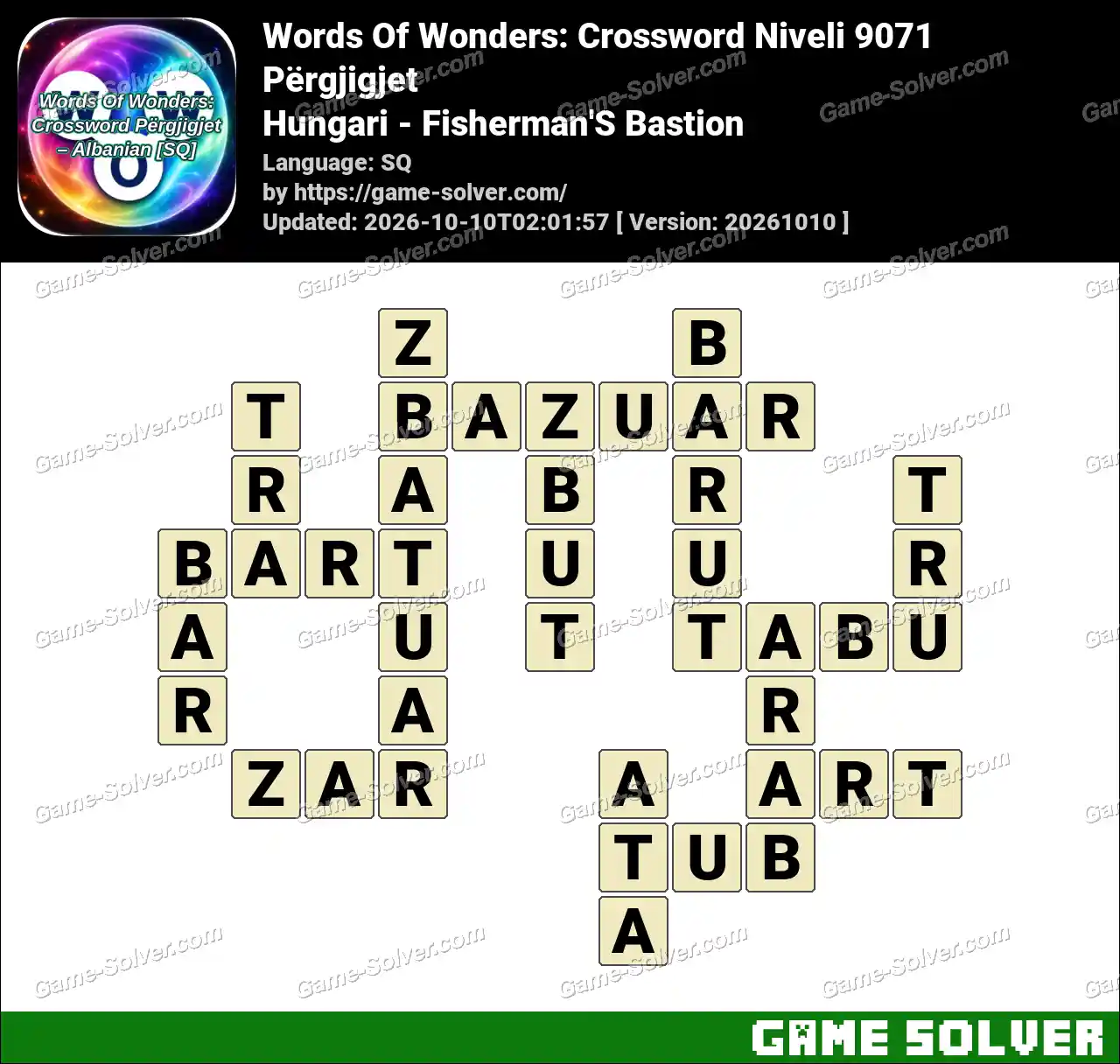 Words Of Wonders: Crossword Niveli 9071 Përgjigjet – Hungari – Fisherman’S Bastion